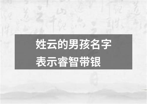 姓云的男孩名字表示睿智带银