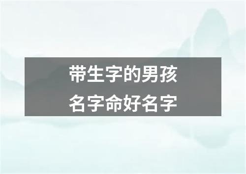 带生字的男孩名字命好名字