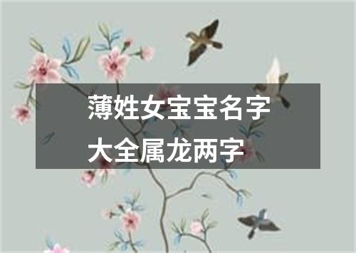 薄姓女宝宝名字大全属龙两字