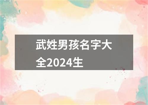 武姓男孩名字大全2024生