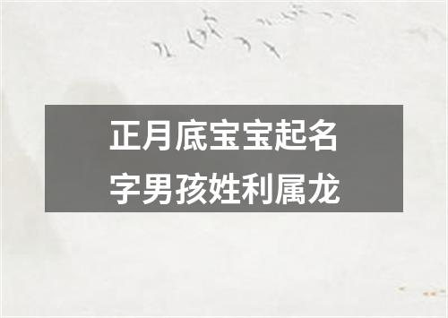 正月底宝宝起名字男孩姓利属龙