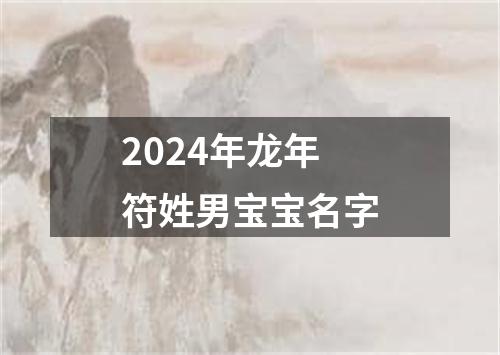 2024年龙年符姓男宝宝名字