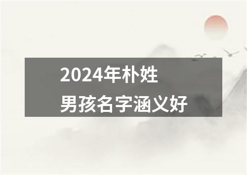 2024年朴姓男孩名字涵义好