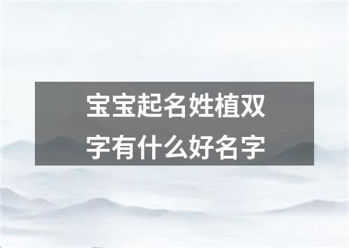 宝宝起名姓植双字有什么好名字