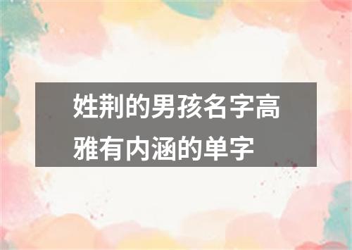 姓荆的男孩名字高雅有内涵的单字