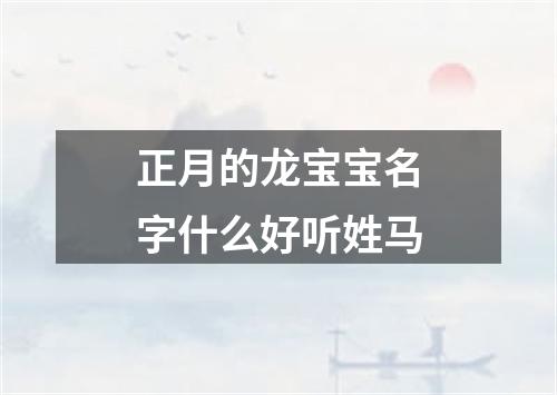 正月的龙宝宝名字什么好听姓马