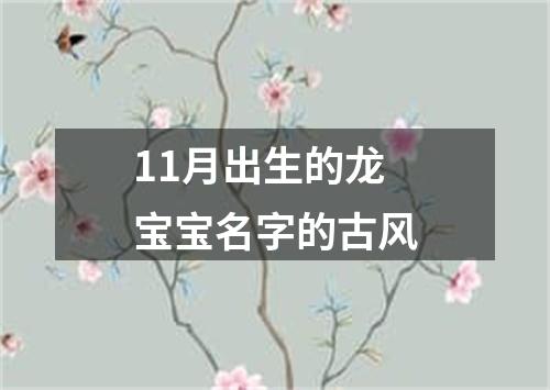 11月出生的龙宝宝名字的古风