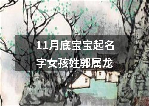 11月底宝宝起名字女孩姓郭属龙