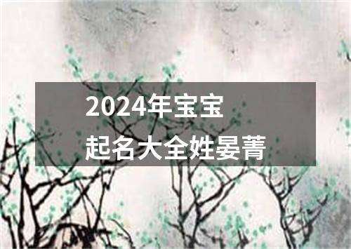 2024年宝宝起名大全姓晏菁