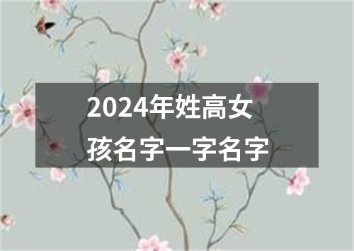 2024年姓高女孩名字一字名字