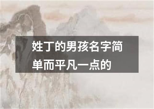 姓丁的男孩名字简单而平凡一点的