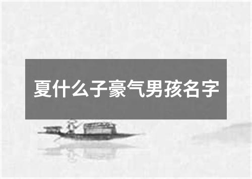 夏什么子豪气男孩名字