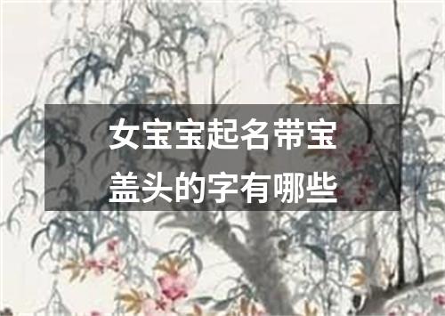 女宝宝起名带宝盖头的字有哪些