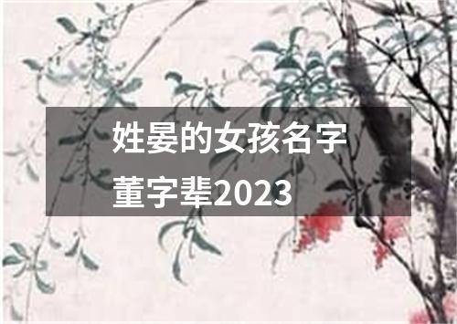 姓晏的女孩名字董字辈2023