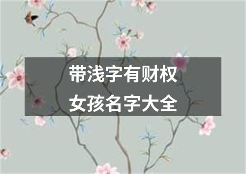 带浅字有财权女孩名字大全