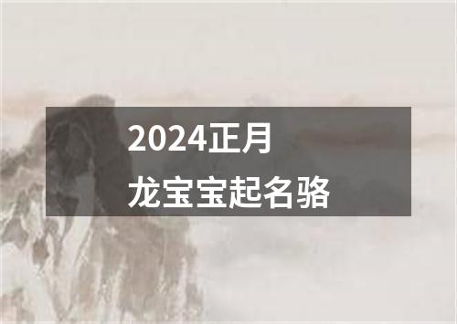 2024正月龙宝宝起名骆