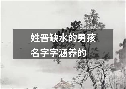 姓晋缺水的男孩名字字涵养的