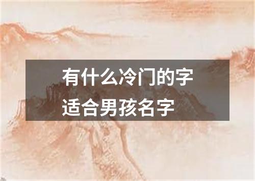 有什么冷门的字适合男孩名字