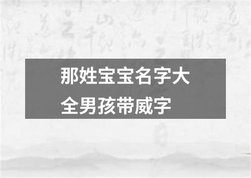 那姓宝宝名字大全男孩带威字