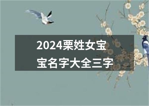 2024栗姓女宝宝名字大全三字