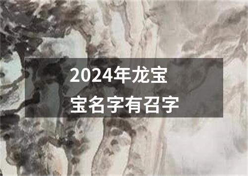 2024年龙宝宝名字有召字