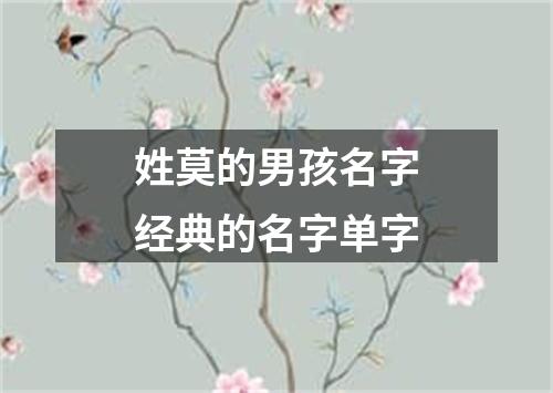 姓莫的男孩名字经典的名字单字