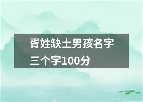 胥姓缺土男孩名字三个字100分