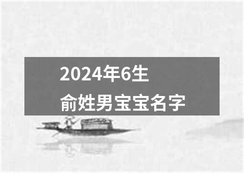 2024年6生俞姓男宝宝名字