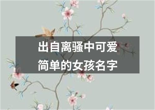 出自离骚中可爱简单的女孩名字