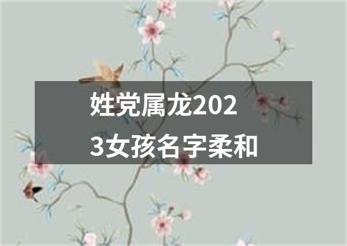 姓党属龙2023女孩名字柔和