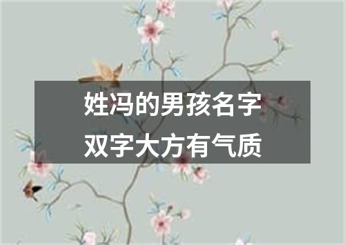 姓冯的男孩名字双字大方有气质