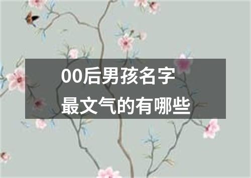 00后男孩名字最文气的有哪些