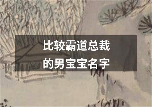 比较霸道总裁的男宝宝名字