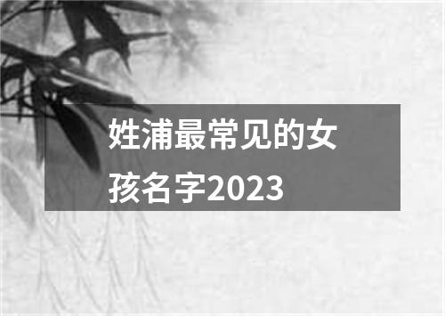 姓浦最常见的女孩名字2023