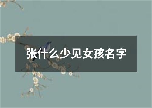 张什么少见女孩名字