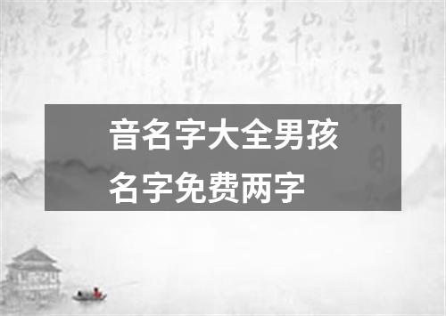 音名字大全男孩名字免费两字