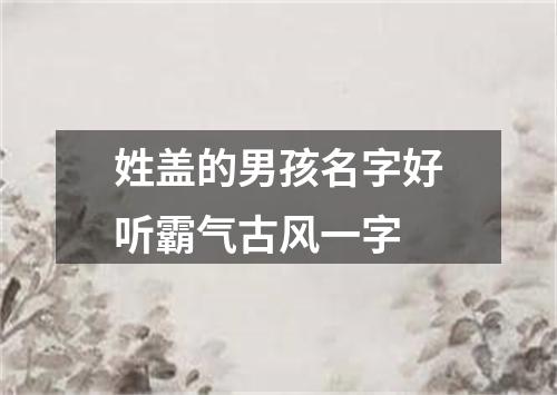 姓盖的男孩名字好听霸气古风一字