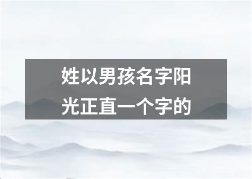 姓以男孩名字阳光正直一个字的