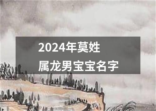 2024年莫姓属龙男宝宝名字