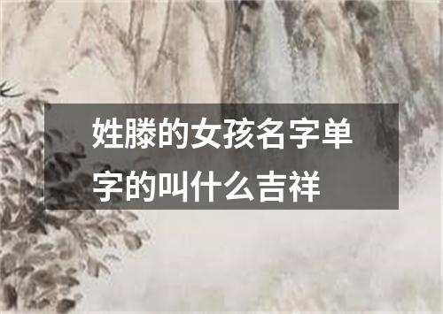 姓滕的女孩名字单字的叫什么吉祥