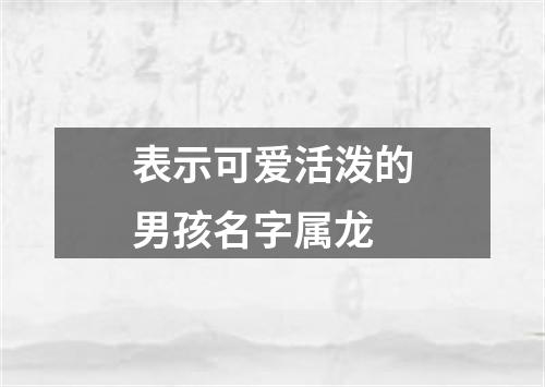 表示可爱活泼的男孩名字属龙