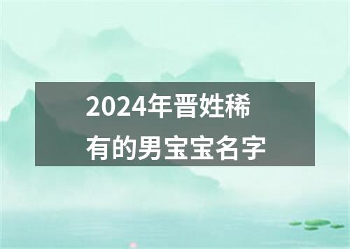 2024年晋姓稀有的男宝宝名字