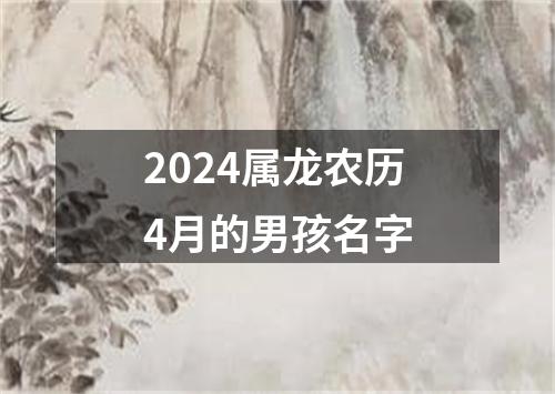 2024属龙农历4月的男孩名字