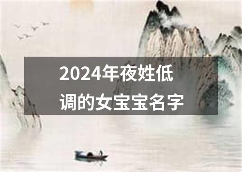 2024年夜姓低调的女宝宝名字