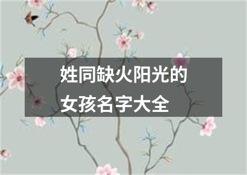 姓同缺火阳光的女孩名字大全