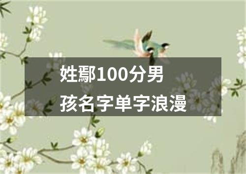 姓鄢100分男孩名字单字浪漫