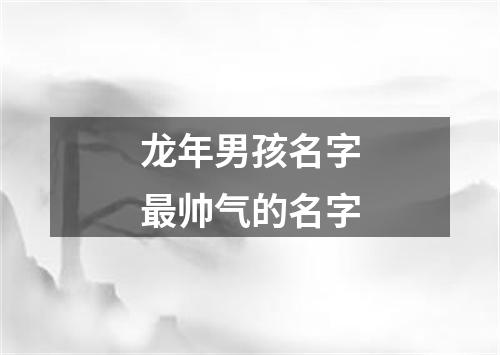 龙年男孩名字最帅气的名字