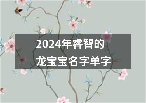 2024年睿智的龙宝宝名字单字