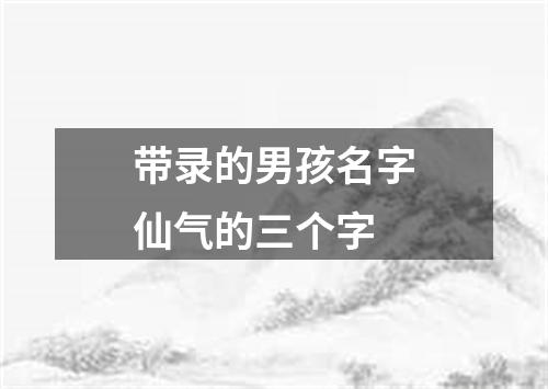 带录的男孩名字仙气的三个字