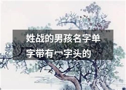 姓战的男孩名字单字带有冖字头的